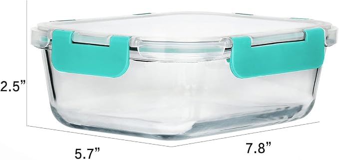 M MCIRCO 8 Pack,30 oz Glass Food Storage Containers with Lids, Green | Glass Meal Prep Containers,Airtight Lunch Containers with Lids, Microwave, Oven, Freezer and Dishwasher Friendly, BPA Free - Image 2