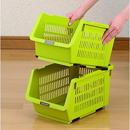 JapanBargain 4671x6, Set of 6 Japanese Stackable Storage Bin Kitchen Pantry Organizers Food Basket for Fruit Potato Condiments and Spices, Made in Japan - Image 3