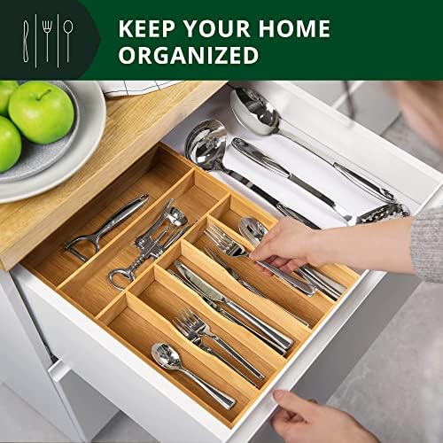 ROYAL CRAFT WOOD Luxury Bamboo Kitchen Drawer Organizer - Silverware Organizer - Utensil Holder and Cutlery Tray with Grooved Drawer Dividers for Flatware and Kitchen Utensils - Image 5