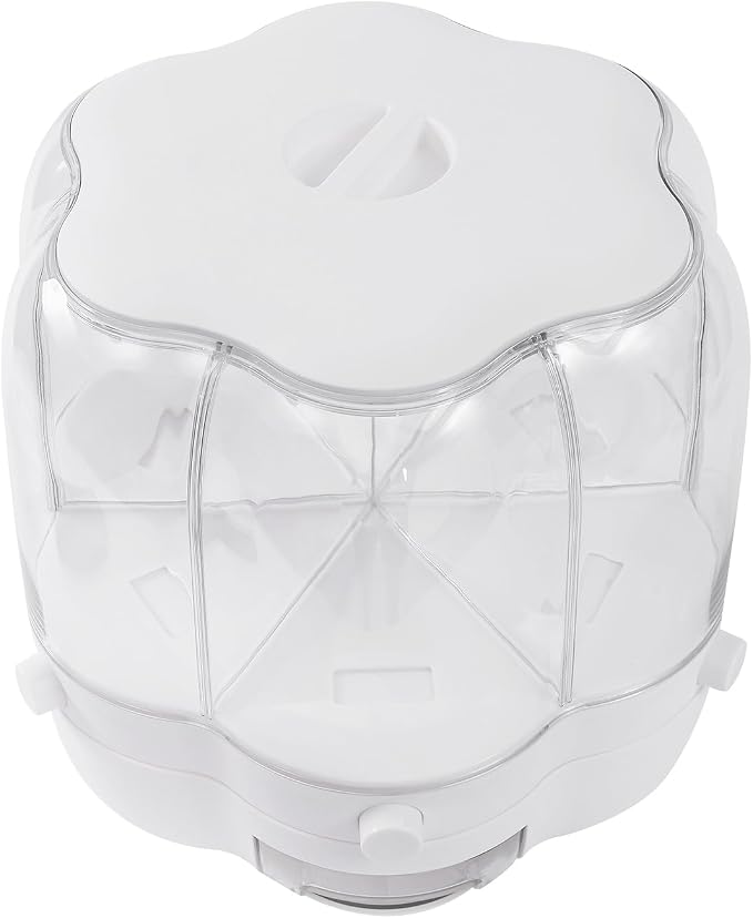 360° Rotating Grain Dispenser with 6 Grids, 27lbs Large Capacity Grain Dispenser Rotating Kitchen Storage Containers With Sealed Lid for Cereals, Oatmeal and Candy - Image 2