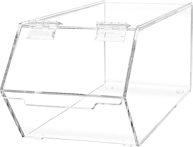 Marketing Holders Food Storage Bin with Hinged Lid for Ice Cream Toppings 5" x 13" Candies Nuts Granola Cereal and Snacks No Assembly Clear Acrylic Caddy by MarketingHolders