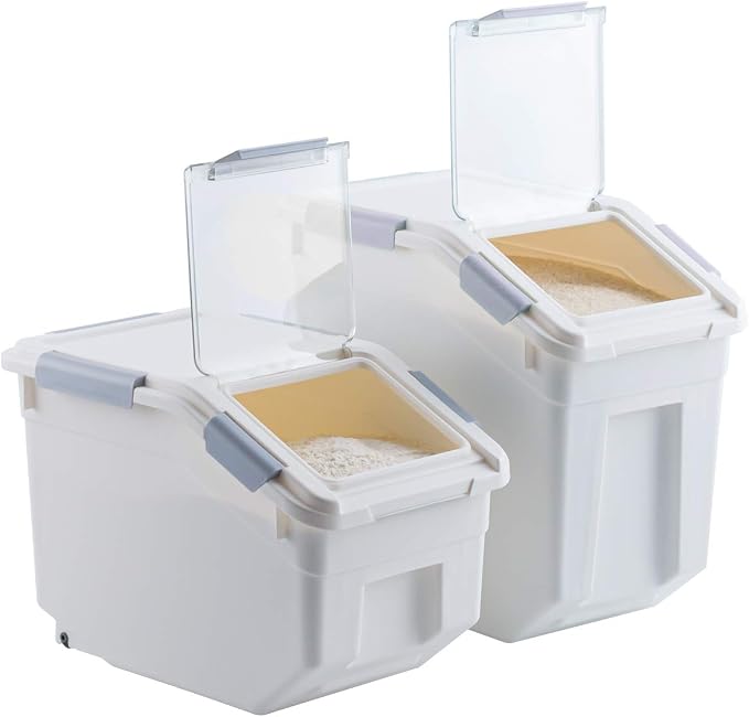 CITY BABY 2 Pack Airtight Flour Storage Container With Scoop,Dry Food, Sugar, Baking Supplies,Rice Container Set -BPA Free- Pet Food Storage Container,Dog Cat Birds Food Bin(13LB) - Image 5