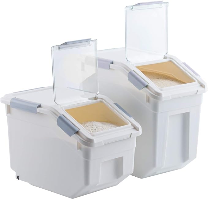 CITY BABY 2 Pack Airtight Flour Storage Container With Scoop,Dry Food, Sugar, Baking Supplies,Rice Container Set -BPA Free- Pet Food Storage Container,Dog Cat Birds Food Bin(30LB) - Image 5