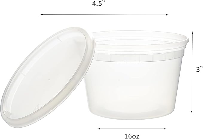 [240 Set - 16 oz.] Plastic Deli Food Storage Containers With Lids, Disposable togo containers for soup, Meal Prep, Slime | BPA Free | Stackable | Leakproof | Microwave | Dishwasher | Freezer Safe - Image 2