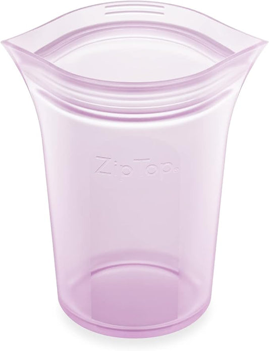 Zip Top Reusable Food Storage Bags | Small Cup [Lavender] | Silicone Meal Prep Container | Microwave, Dishwasher and Freezer Safe | Made in the USA by ZipTop