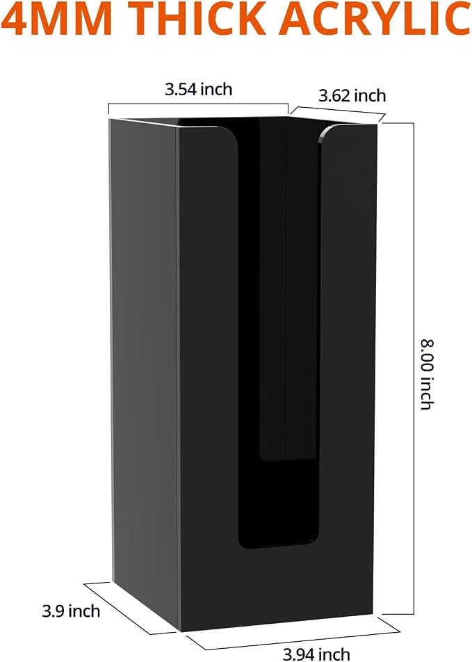 Richboom Acrylic Coffee Cup and Lid Storage Organizer Holder, 1 Compartment, Black - Image 2