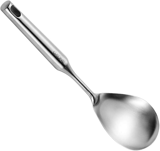 Large Serving & Cooking Spoon,for Cooking and Buffets,304 Stainless Steel | 304 Stainless Steel Kitchen Utensil,Round Handle by GXONEHomeKitchen