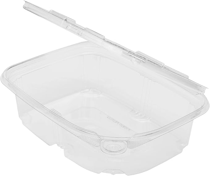Karat 24oz PET Tamper Resistant Hinged Deli Container [200 ct] - Plastic Clamshell Food Containers, Easy Open Pull-Tab for Restaurants & Takeout - Image 7