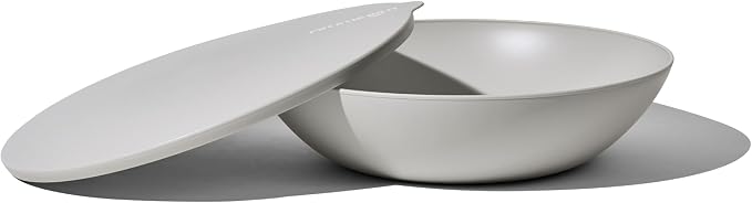 Large Serving Bowl with Lid - Certified Recycled Food-Safe Plastic, BPA-Free, Dishwasher, Microwave, Fridge and Freezer Safe | 4.96qt | Salt by Unknown