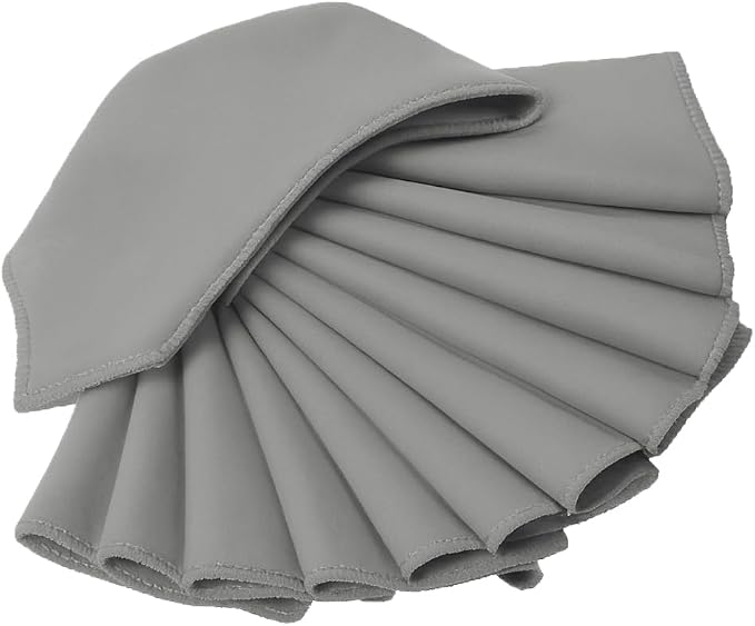 Pack of 100 PCS Cloth Napkins 17x17 inch Washable Polyester Dinner Napkins Soft Table Napkins for Wedding Party Dining Banquet Bistro Decoration - Light Silver - Image 4