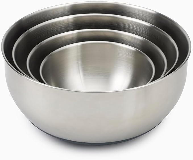 Joseph Joseph Prep&Store- Stainless Steel Mixing Nest Bowls with Lids, 8 piece Metal Bowl food Storage Set, Stainless Steel - Image 2
