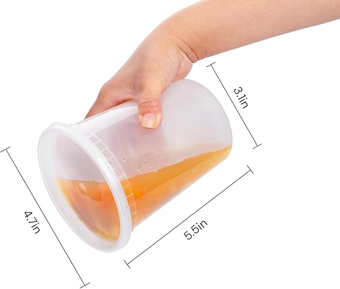[32 OZ, 20 Sets] Plastic Deli Food Storage Containers with Airtight Lids | Microwave-, Freezer-, Dishwasher-Safe | BPA Free | Heavy-Duty | Meal Prep | Leakproof | Recyclable - Image 9
