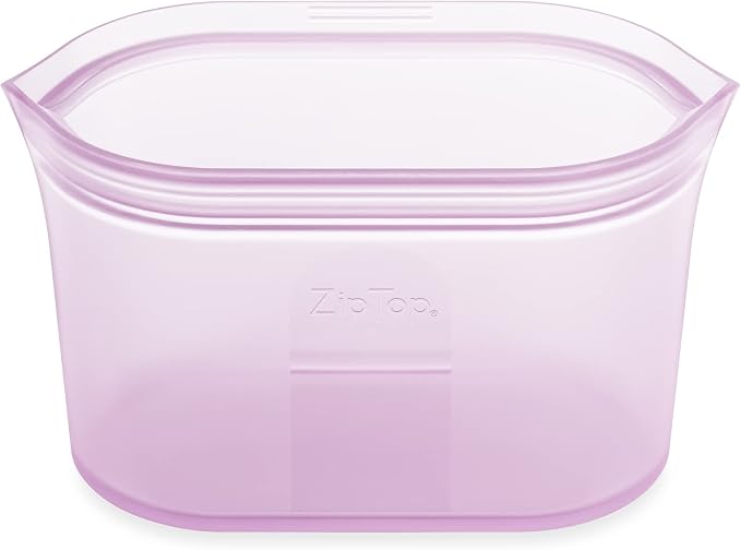 Zip Top Reusable Food Storage Bags | Medium Dish [Lavender] | Silicone Meal Prep Container | Microwave, Dishwasher and Freezer Safe | Made in the USA by ZipTop
