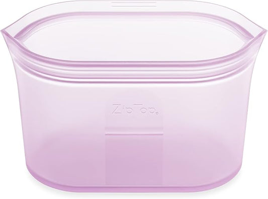 Zip Top Reusable Food Storage Bags | Medium Dish [Lavender] | Silicone Meal Prep Container | Microwave, Dishwasher and Freezer Safe | Made in the USA by ZipTop