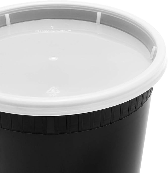 Karat [32oz - 240 ct Black PP Injection Molded Round Deli Containers with Lids (FP-IMDC32-PPB) - Image 5