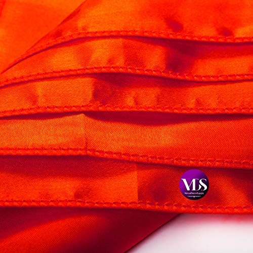VDS - 50 Pieces | Satin Napkins 12 x 12 Inch Square | Kitchen & Dinner Table Napkins Cloths Handkerchief for Restaurant Bistro Wedding Christmas Birthday Party Dinner Decoration (Orange) - Image 3