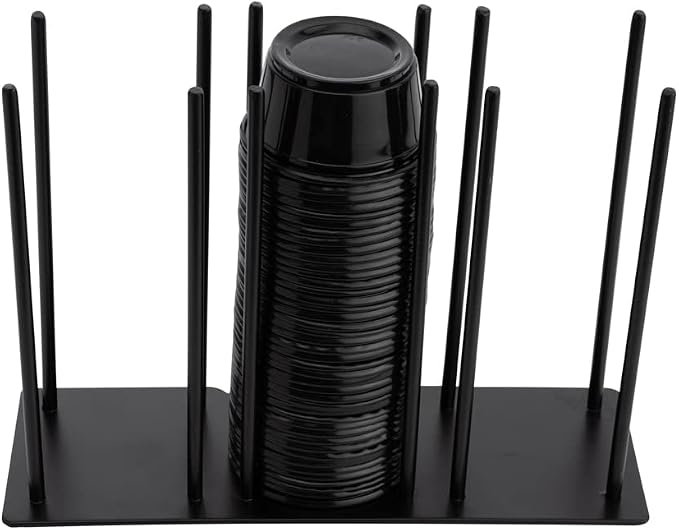 RW Base Black Iron Horizontal Portion Cup / Lid Organizer - 3 Section - 8 1/4" x 3" x 6" - 1 count box - Image 10