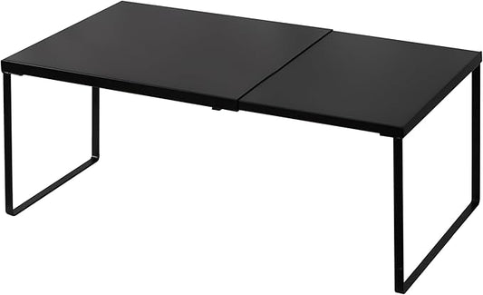 Nxconsu Expandable Cabinet Shelf, Shelf Riser for Cabinets, 10" Black | Edgeless Metal Cabinet Riser Holds 50 lb and Expands 14.6 to 24.6 in for Under Sink Kitchen Pantry Cupboard Shelf by Nxconsu
