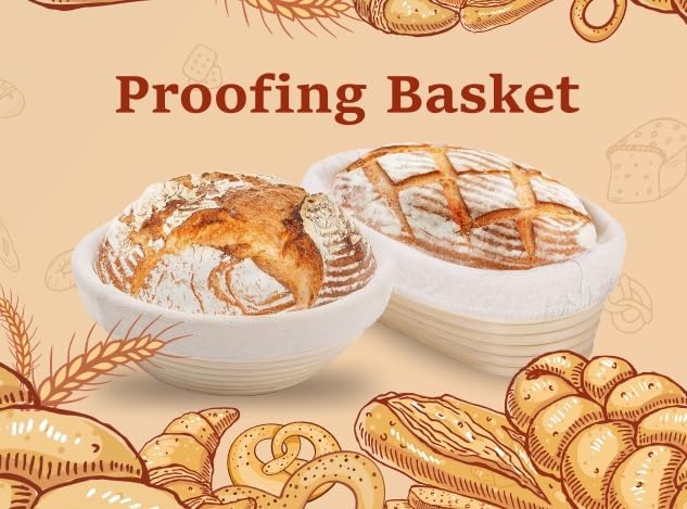 Bread proofing baskets for sourdough 19-Piece Set ，9" Round & 10" Oval Sourdough basket，Sour dough tools，Including bread pull ring, dough mixer,Complete Sour dough starter kit - Image 8