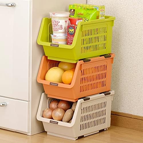 JapanBargain 4670, Japanese Stackable Storage Bin Kitchen Pantry Organizers Food Basket for Fruit Potato Condiments and Spices, Made in Japan - Image 8