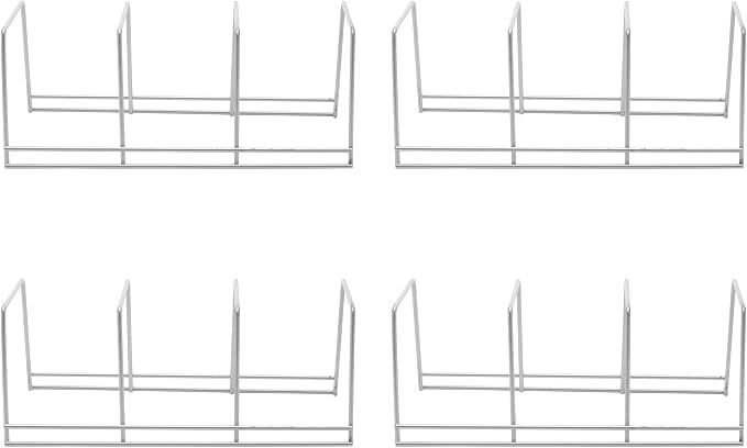 YBM Home Wire Dish Storage Rack for Plates, Cutting Boards, Bakeware, Pots and Pans, Serving Trays, Lids, and Other Cookware (4, 3 Section) by YBMHome
