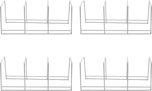 YBM Home Wire Dish Storage Rack for Plates, Cutting Boards, Bakeware, Pots and Pans, Serving Trays, Lids, and Other Cookware (4, 3 Section) by YBMHome