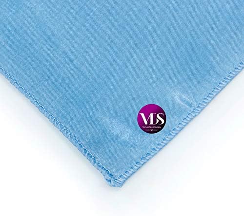 VDS - 50 Pieces | Satin Napkins 12 x 12 Inch Square | Kitchen & Dinner Table Napkins Cloths Handkerchief for Restaurant Bistro Wedding Christmas Birthday Party Dinner Decoration (Baby Blue) - Image 5