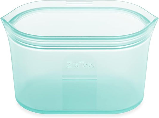 Zip Top Reusable Food Storage Bags | Medium Dish [Teal] | Silicone Meal Prep Container | Microwave, Dishwasher and Freezer Safe | Made in the USA by ZipTop