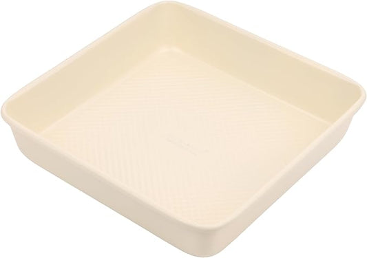 David Burke 9" Square Bake Pan, Carbon Steel, Non-Stick, PFTE & PFOA Free, Oven Safe – Cream by David+Burke
