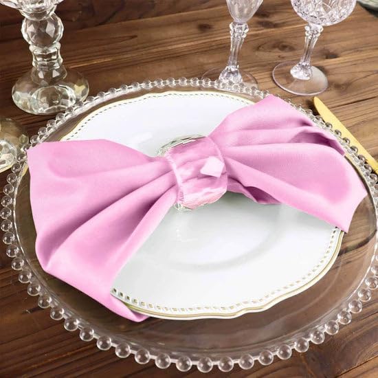 Efavormart Premium Cloth Napkins Set of 50, 17x17 Inch Pink Seamless Dinner Napkins, Washable Linen Table Napkin Cloth with Hemmed Edges for Weddings, Party and Banquet - Image 6