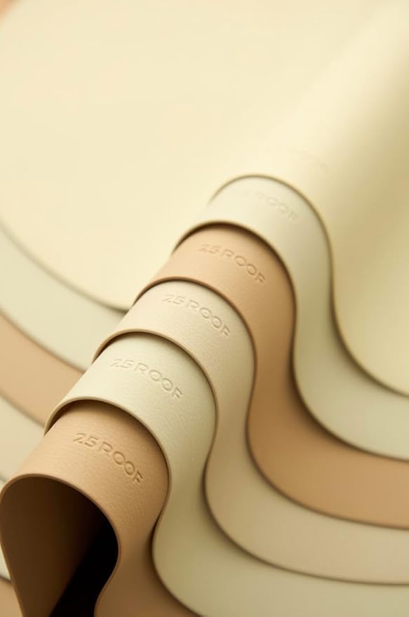 Beige Mixed Oval Silicone Placemats Set of 4 – Heat Resistant, Waterproof, Easy to Clean Non-Slip Modern Dining Table Mats – Premium Leather Textured Japandi Kitchen Decor - Image 9