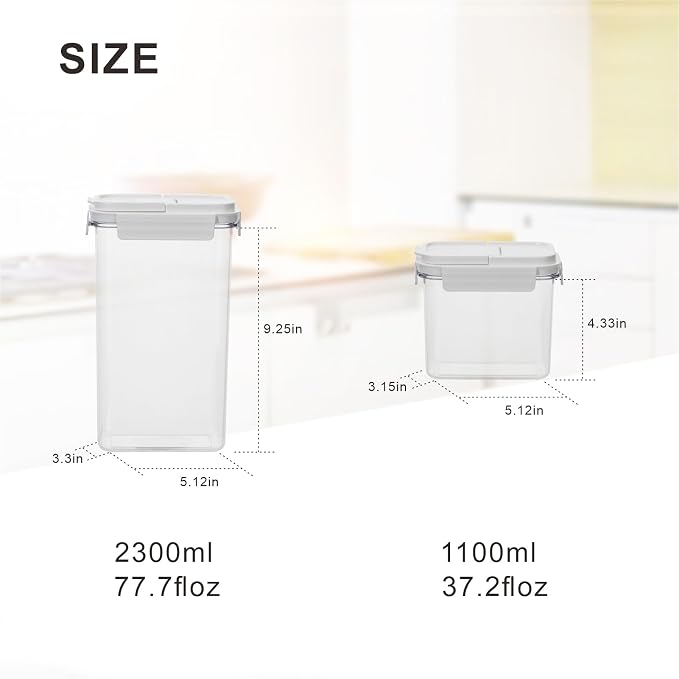 Premium Cereal Containers Storage With Lid 8 PCS Cereal Dispenser For Pantry Organization BPA Free Rubbermaid Brilliance Storage Containers - Image 2
