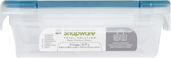 Snapware Total Solutions (3 Cup) Plastic Food Storage Containers Set, Airtight & Leakproof Locking BPA-Free Lids Tupperware, Freezer Dishwasher Microwave Safe (Pack of 10) - Image 5