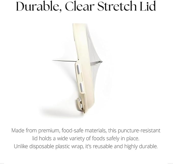 Crudités Portable Stretch-Lid Snack Tray, Rectangle 4-Pack, Cream White - Image 3