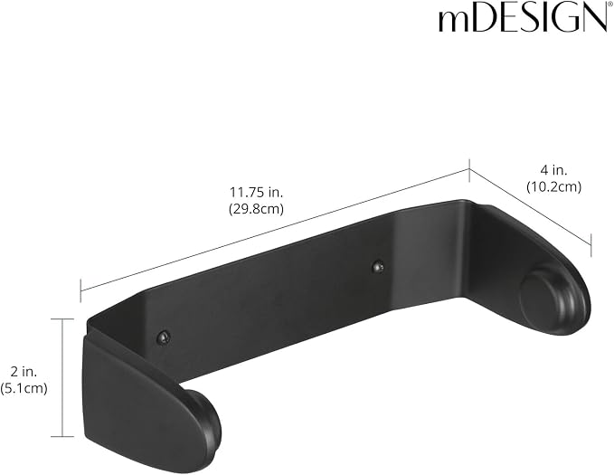 mDesign Metal Wall Mounted Paper Towel Holder Dispenser for Walls or Under Cabinet in Kitchen, Pantry, Cupboard, Sink Storage, Holds Jumbo Rolls - Omni Collection - Matte Black - Image 4