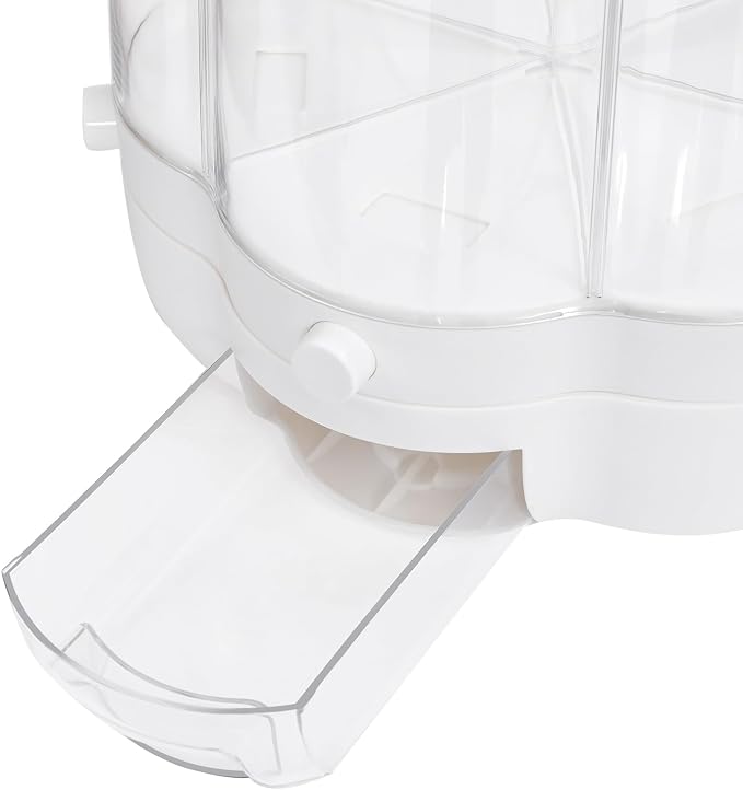 360° Rotating Grain Dispenser with 6 Grids, 27lbs Large Capacity Grain Dispenser Rotating Kitchen Storage Containers With Sealed Lid for Cereals, Oatmeal and Candy - Image 10