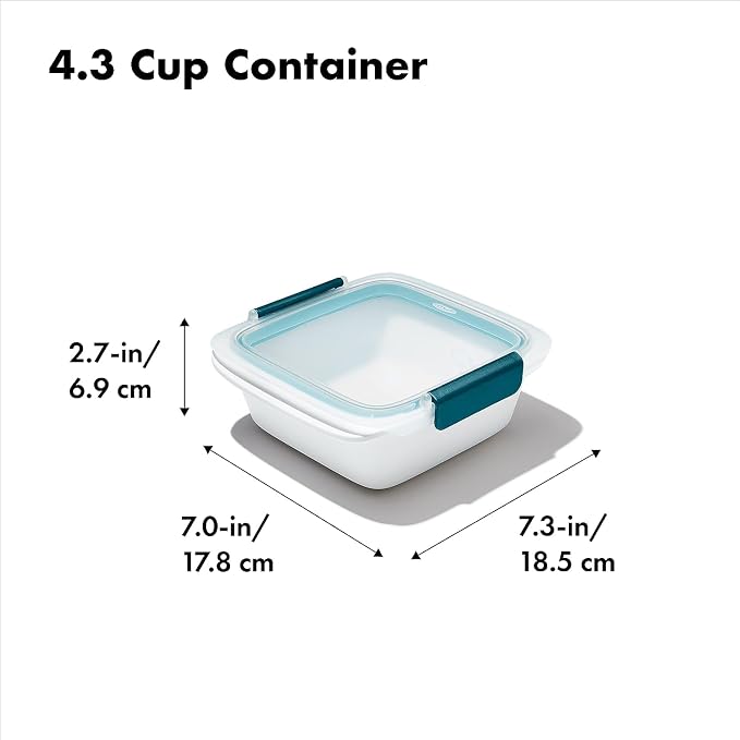 OXO Good Grips Prep & Go Sandwich Container 4.3 Cups/1.02 L - Leakproof Food Storage for Sandwiches & Leftovers, 4 Pack - Image 7