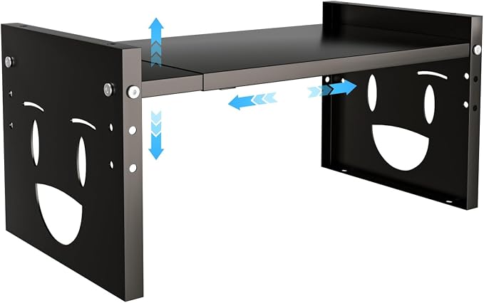 Fun-Face Expandable Cabinet Shelf Organizer,Adjustable Height & Width, Stackable Metal Storage Rack,Kitchen Spice Rack, Pantry Shelf, Countertops (1, Black) - Image 2