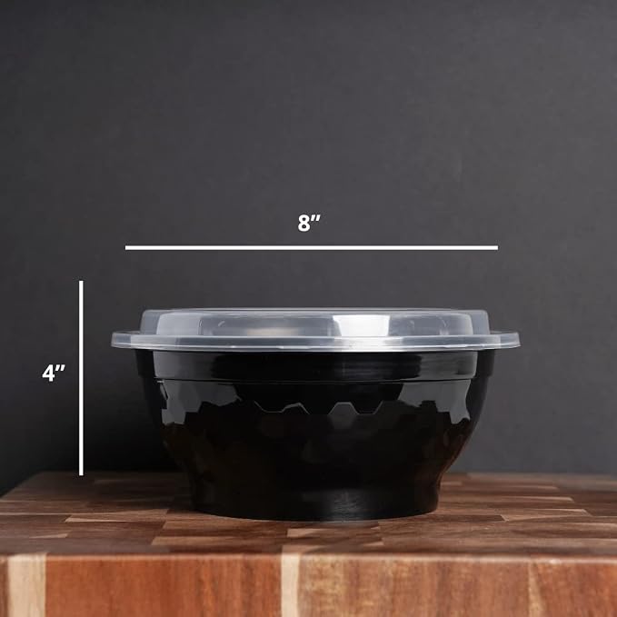 TIYA Food Containers - 50 oz Bulk 120 Pack with Lids - Plastic Bowl To-Go Containers - Reusable, Microwavable, Dishwasher Safe - Leak-Resistant for Soups & Meal Prep - BPA-Free - Image 4