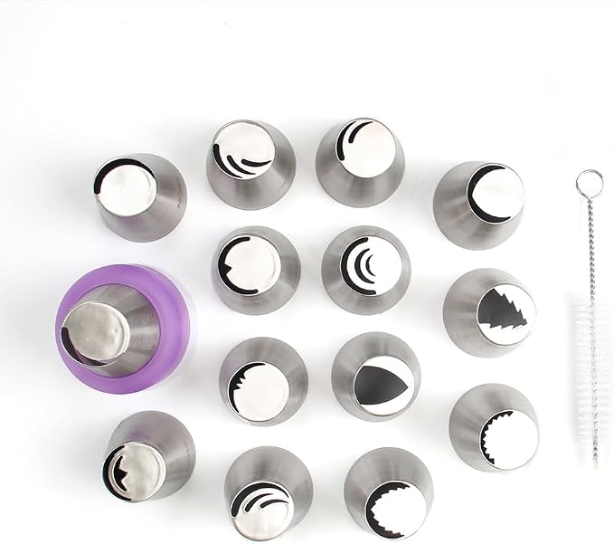 17 Pcs Stainless Steel Seamless Russian Flower Icing Tips Set - Image 4