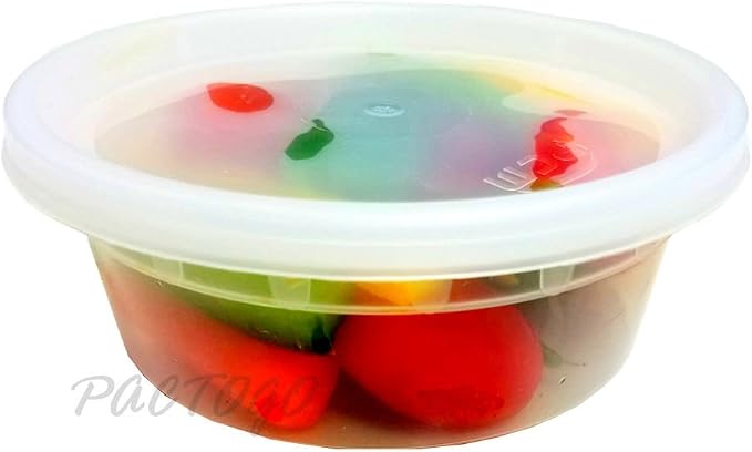 8 oz. Heavy Duty Round Deli Food Soup Plastic Container w/Lid 100% BPA Free (Pack of 24 Sets) - Image 3