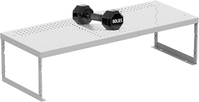 Stackable Expandable Metal Shelf Organizer - Adjustable Wire Storage Rack with Holes for Kitchen, Bathroom, Cabinet, Office - Space Saving, Durable & Sturdy Design（2PACKS/Medium/White - Image 4