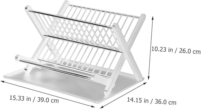 1set Folding Dish Drying Rack Drainboard Space-Saving Kitchen Organizer for Plates Bowls and Utensils Compact Design for Easy Storage Home and Restaurant - Image 8