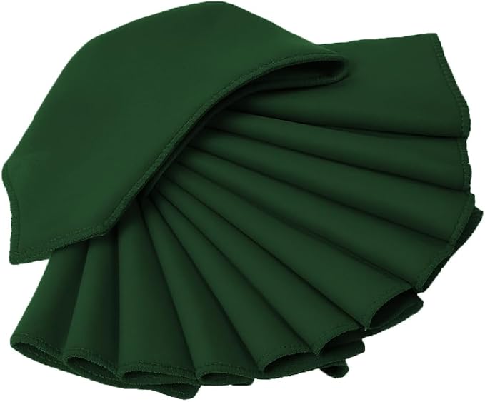 Pack of 50 PCS Cloth Napkins 17x17 inch Washable Polyester Dinner Napkins Soft Table Napkins for Wedding Party Dining Banquet Bistro Decoration - Hunter Green - Image 4
