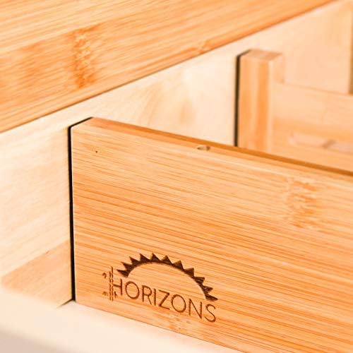Bamboo Drawer Dividers (Set of 6) - Kitchen Drawer Organizers - Spring Adjustable, Expandable & Stackable Deep Drawers Organizer - Best for Kitchen Utensils, Silverware, Desk, Clothes Dresser Divider - Image 7