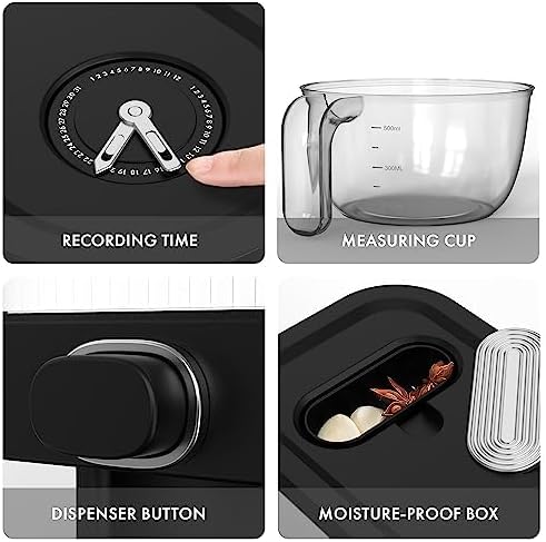 25lb Black Rice Dispenser, Measuring Cup & Sponge. Airtight Grain, Bean & Rice Container. NEW Clear Black Design. Easy To Use Grain Dispensing Storage Container For Kitchen - Image 5