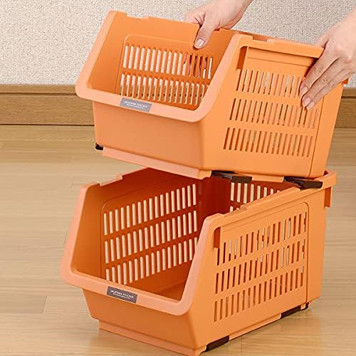 JapanBargain 4670, Japanese Stackable Storage Bin Kitchen Pantry Organizers Food Basket for Fruit Potato Condiments and Spices, Made in Japan - Image 4