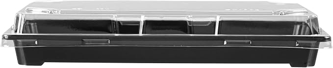 Restaurantware Plastic Sushi Trays 100 Pack of 9.2 x 5.9 x 1.77 Inch With Clear Lids Leak-Resistant Sushi Take Out Boxes Stackable Containers For Grab-And-Go - Image 10