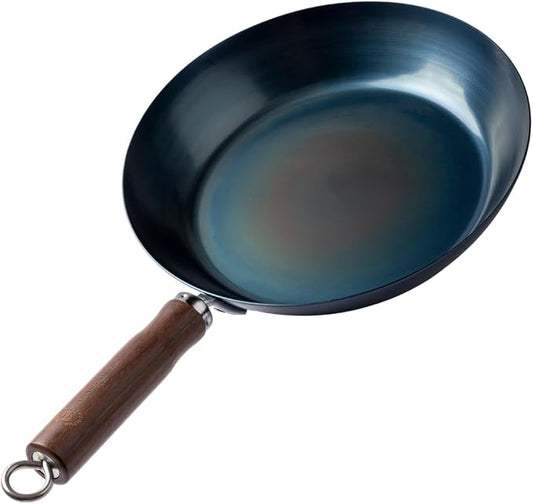 Crafted in Japan. Trusted by Chefs. Japanese Carbon Steel Frying Pan, 9.4 inch – Precision-Formed, Pre-Seasoned & Lightweight, Chef-Designed for High-Heat Control (9.4 inches) by Unknown
