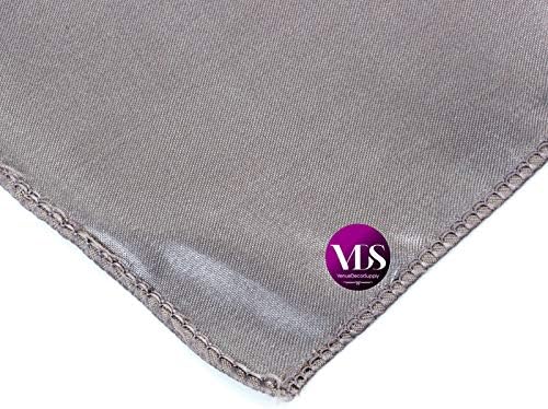 VDS - 150 Pieces | Satin Napkins 12 x 12 Inch Square | Kitchen & Dinner Table Napkins Cloths Handkerchief for Restaurant Bistro Wedding Christmas Birthday Party Dinner Decoration (Silver Grey) - Image 5